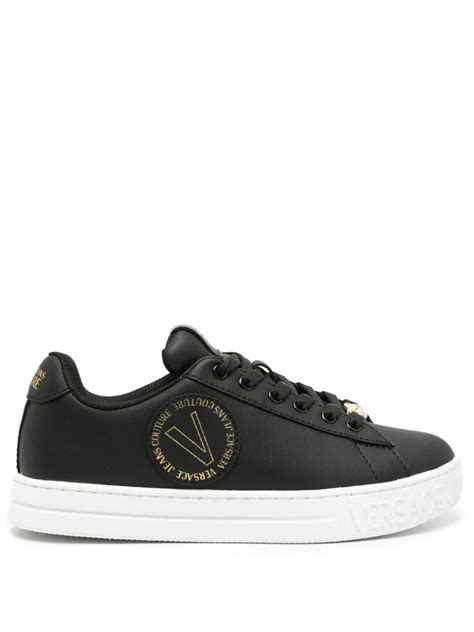 versace jeans couture black court 88 sneakers|V.